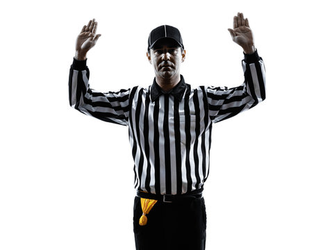 american football referee gestures silhouette