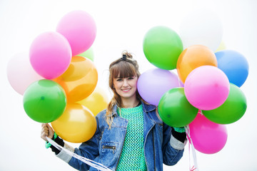 Obraz premium girl with balloons