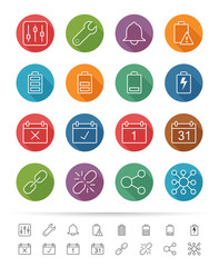 Simple line style : Application & Mobile icons set