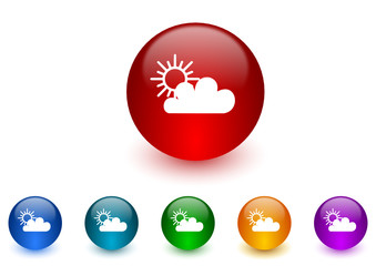 cloud vector icon colorful set
