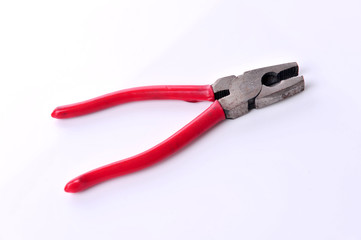Pliers wire cutters  isolated on white background.