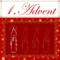 Kerze, 1. Advent, Weihnachten, Vorlage, Candle, xmas, 3D, vektor