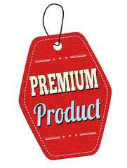 Premium product red leather label or price tag