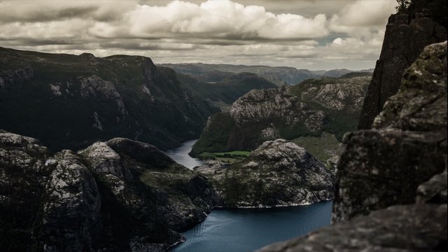 1080p, Epic and dramatic time lapse of Preikestolen in Norway