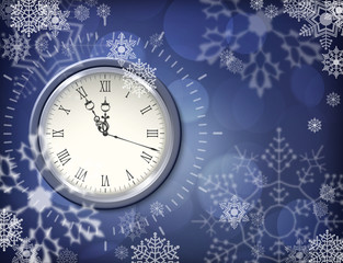 Obraz na płótnie Canvas Christmas vector clock