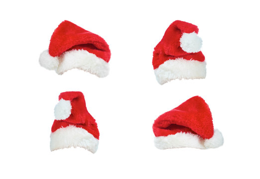 Christmas hats isolated on a white background.