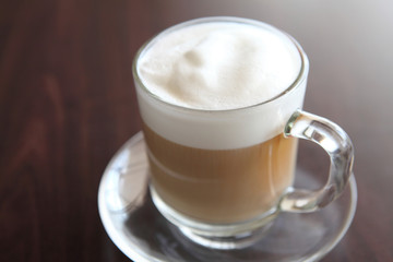 coffee on wood background