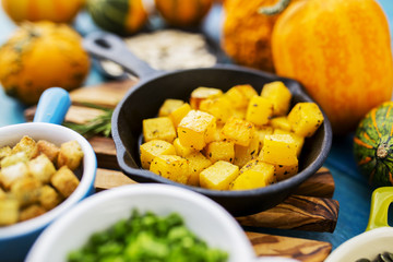 Autumn vegetables - fried pumpkin