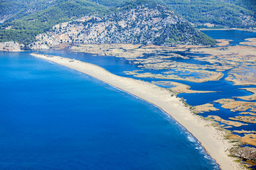 Iztuzu beach and the delta of Dalyan river, Dalyan, Mugla