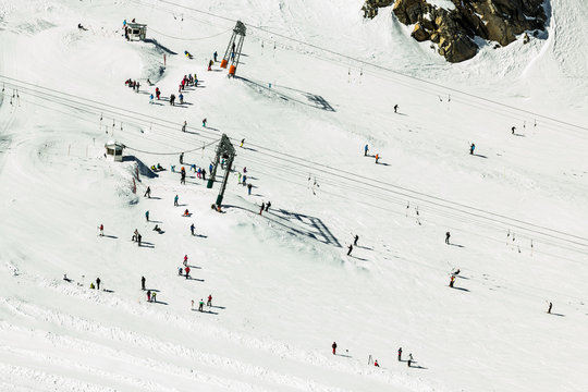 The chair lifts of Kaprun ski region in Austria 