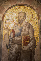 Obraz premium Saint Paul of Tarsus mosaic in Chora Church, Istanbul, Turkey