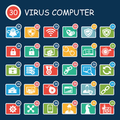 Virus computer,computer security,technology icons,clean vector