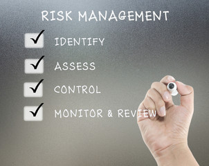 risk management with hand writing