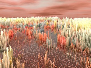 Città del futuro, grattacieli, fantascienza, astratto © Naeblys