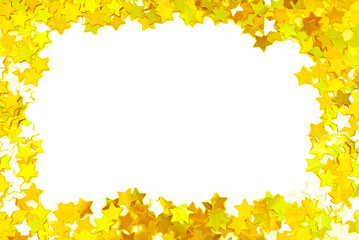 golden confetti  frame border space isolated on white