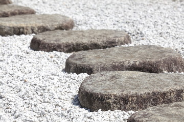 Zen stone path in a Japanese Garden