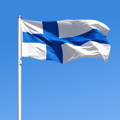 Wehende Flagge von Finnland
