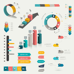 Obraz premium Collection of infographics elements. Colorful set template.