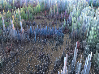 Città del futuro, grattacieli, fantascienza, astratto © Naeblys