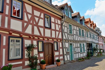 Fototapeta na wymiar Fachwerk Häuserzeile in Idstein