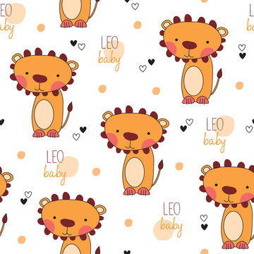leo baby pattern vector illustration