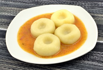 dumplings with goulash sauce