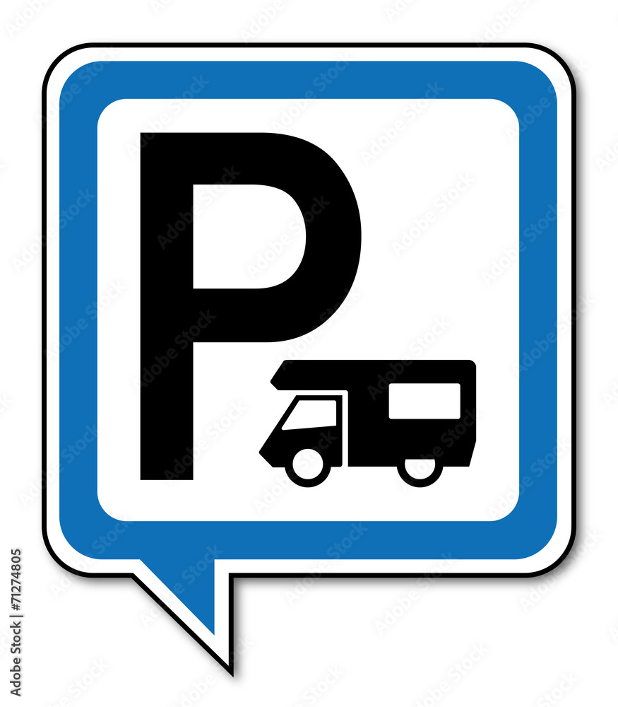 Poster Logo parking camping-car.