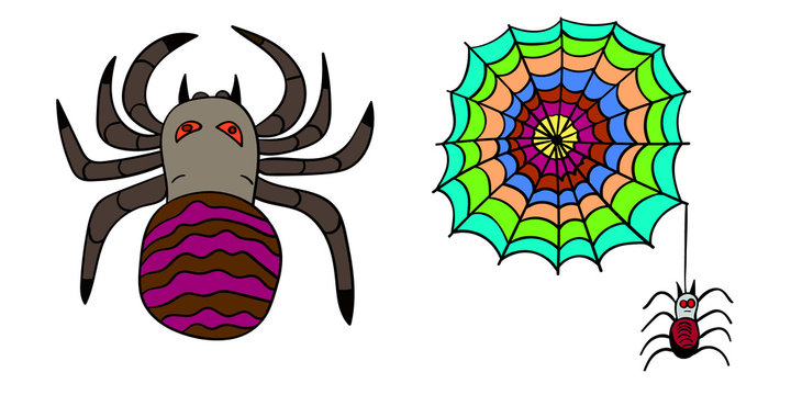2 spider and cobweb for Halloween