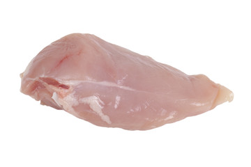Chicken breast without skin isolated on white background