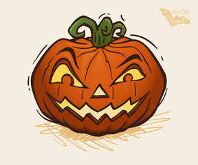 Vector illustration of Halloween pumpkin