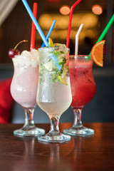 three healthy nonalcoholic cocktails