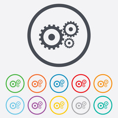 Cog settings sign icon. Cogwheel gear symbol.