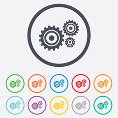 Cog settings sign icon. Cogwheel gear symbol.