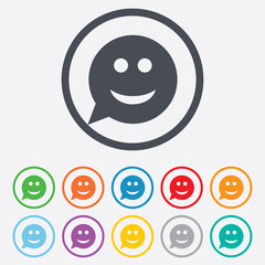 Fototapeta premium Smile face sign icon. Smiley symbol.