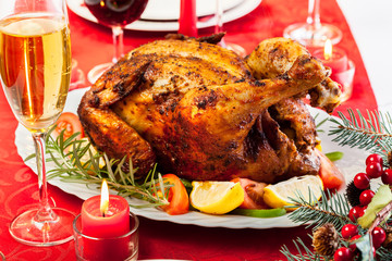 Baked chicken for Christmas dinner