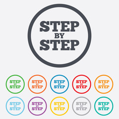 Step by step sign icon. Instructions symbol.