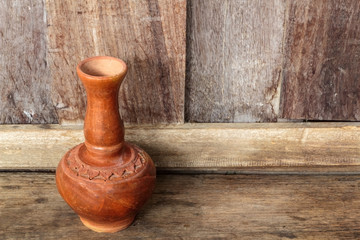 Old clay ceramic vase