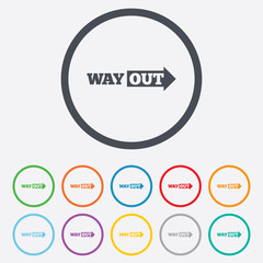 Way out right sign icon. Arrow symbol.