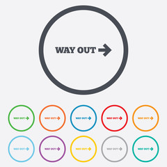 Way out right sign icon. Arrow symbol.