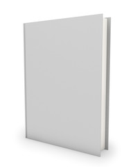 Blank hardcover book template isolated on white