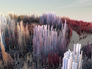 Città del futuro, grattacieli, fantascienza, astratto © Naeblys