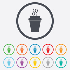 Take a Coffee sign icon. Hot Coffee cup.