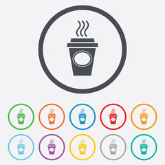 Take a Coffee sign icon. Hot Coffee cup.