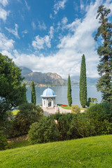 Park of Villa Melzi in Bellagio with its famous tea house