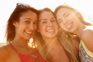 Fototapeta premium Group Of Female Friends On Summer Holiday Together
