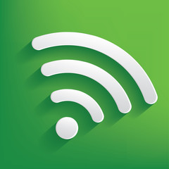 Wi-fi symbol on green background,clean vector