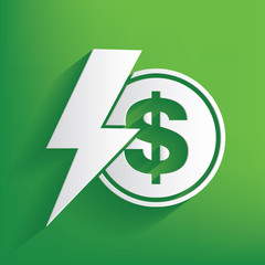 Money symbol on green background,clean vector