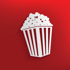 Popcorn design on red background,clean vector