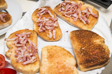 toast with bacon