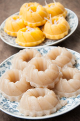 streamed palm cake , banana, Thai traditional dessert, Thailand